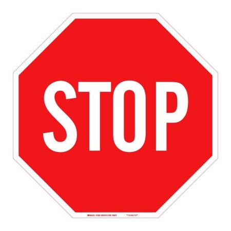 Brady Brady Stop Sign, Fiberglass, 18"W X 18"H 75205